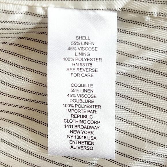 Tahari White Linen Blend Oversized Blazer Jacket - Picture 12 of 12